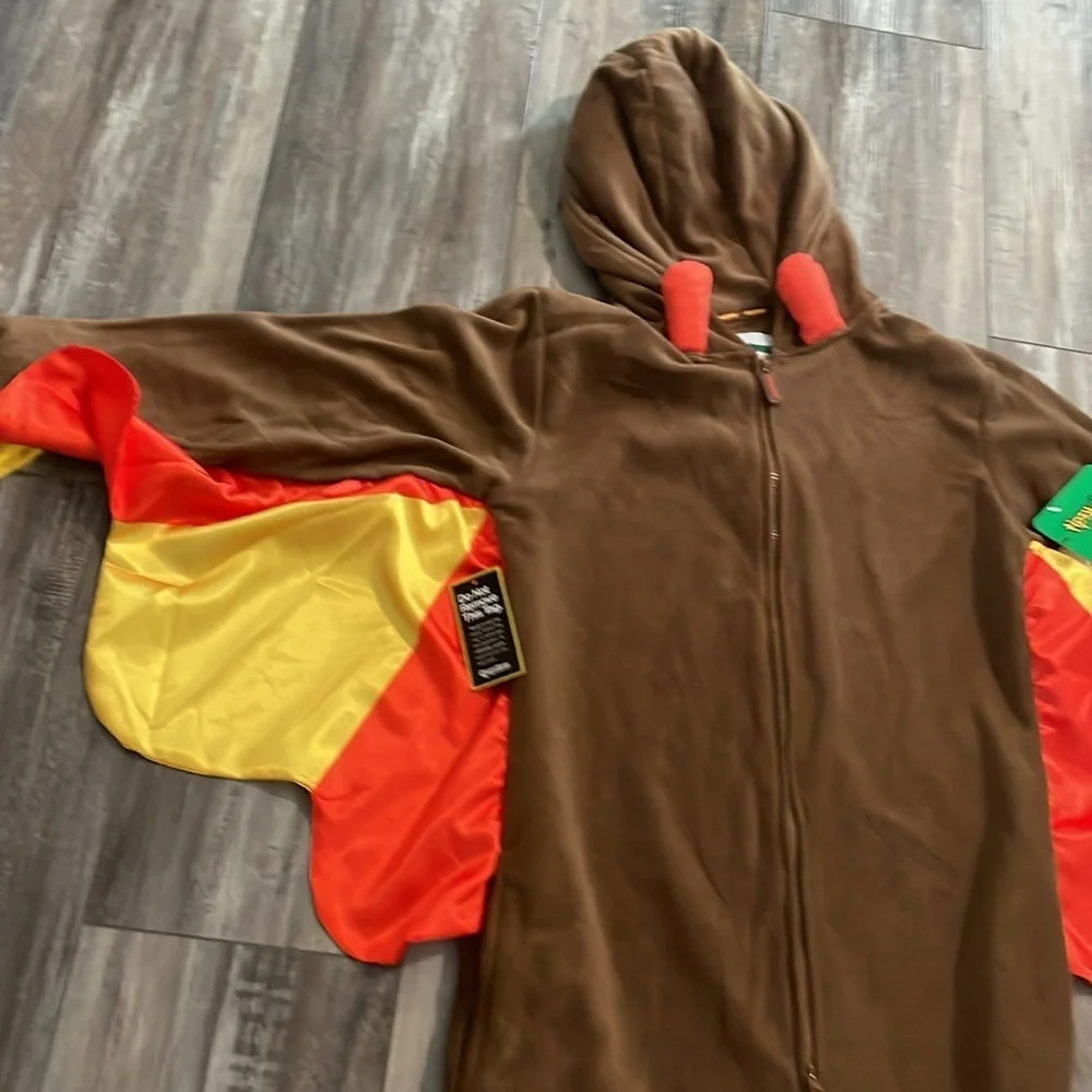 Tipsy Elves Unisex Brown Turkey Thanksgiving Jumpsuit Small NEW - Picture 7 of 9